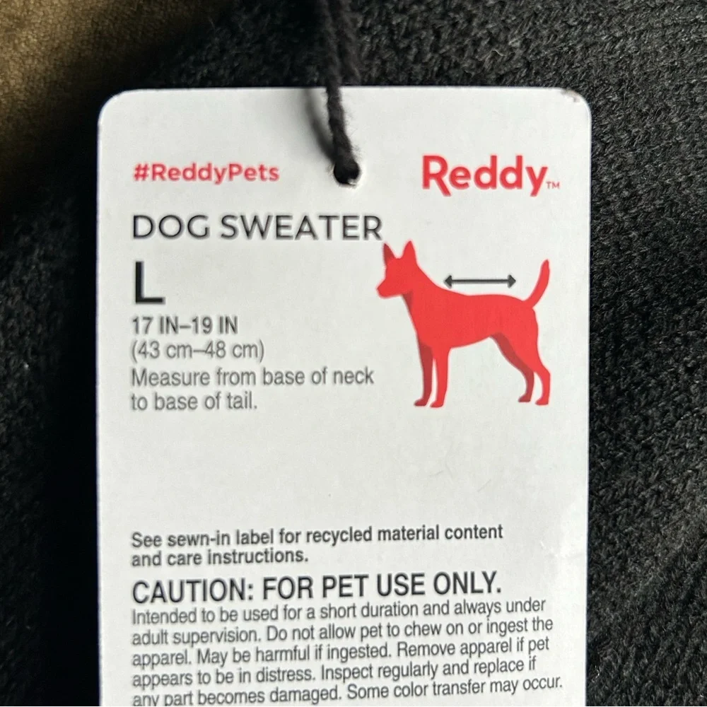 New Reddy Bah Humbug dog sweater L